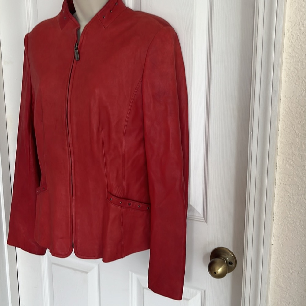 Bernardo Leather Fitted Jacket - image 3